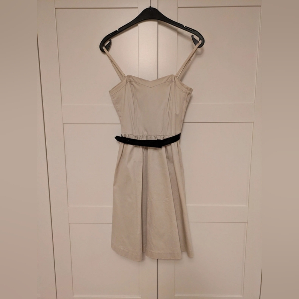 H&M Linen Blend Belted Strappy Midi Dress